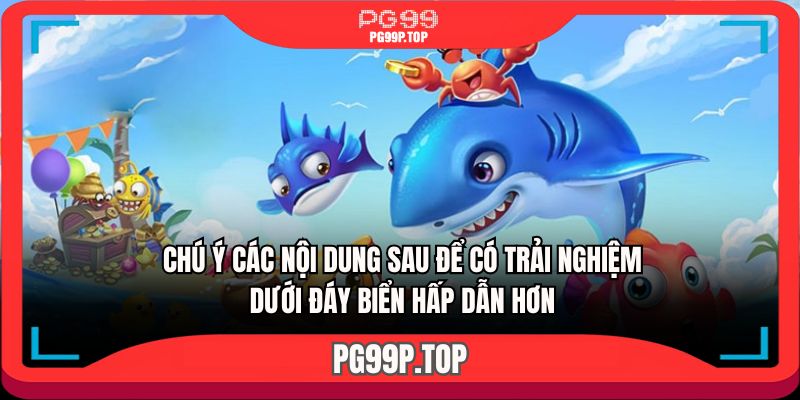 Chú ý các nội dung sau để có trải nghiệm dưới đáy biển hấp dẫn hơn